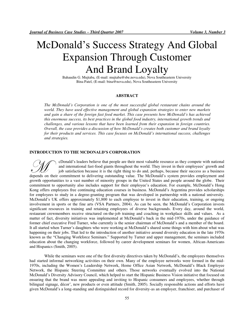 process and capacity design of mcdonalds