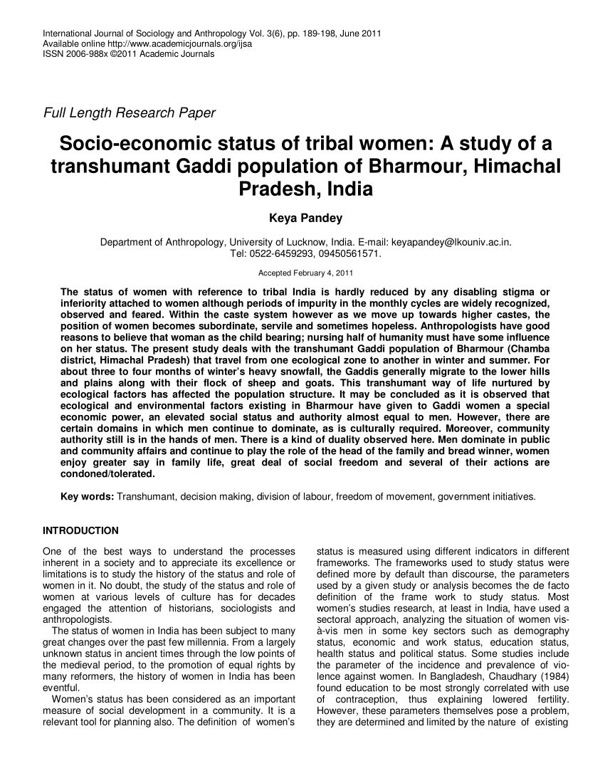 Status of Tribal Women