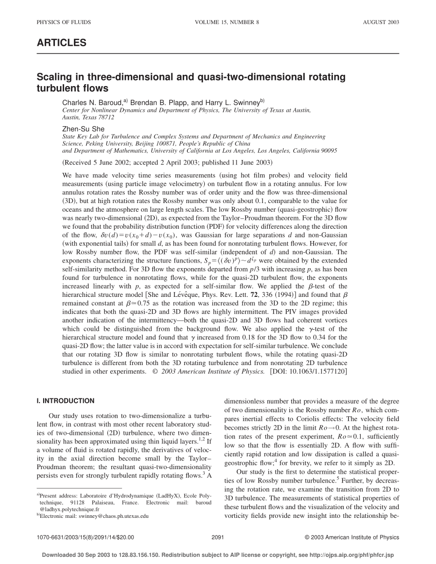 PDF) Scaling in three-dimensional and quasi-two-dimensional