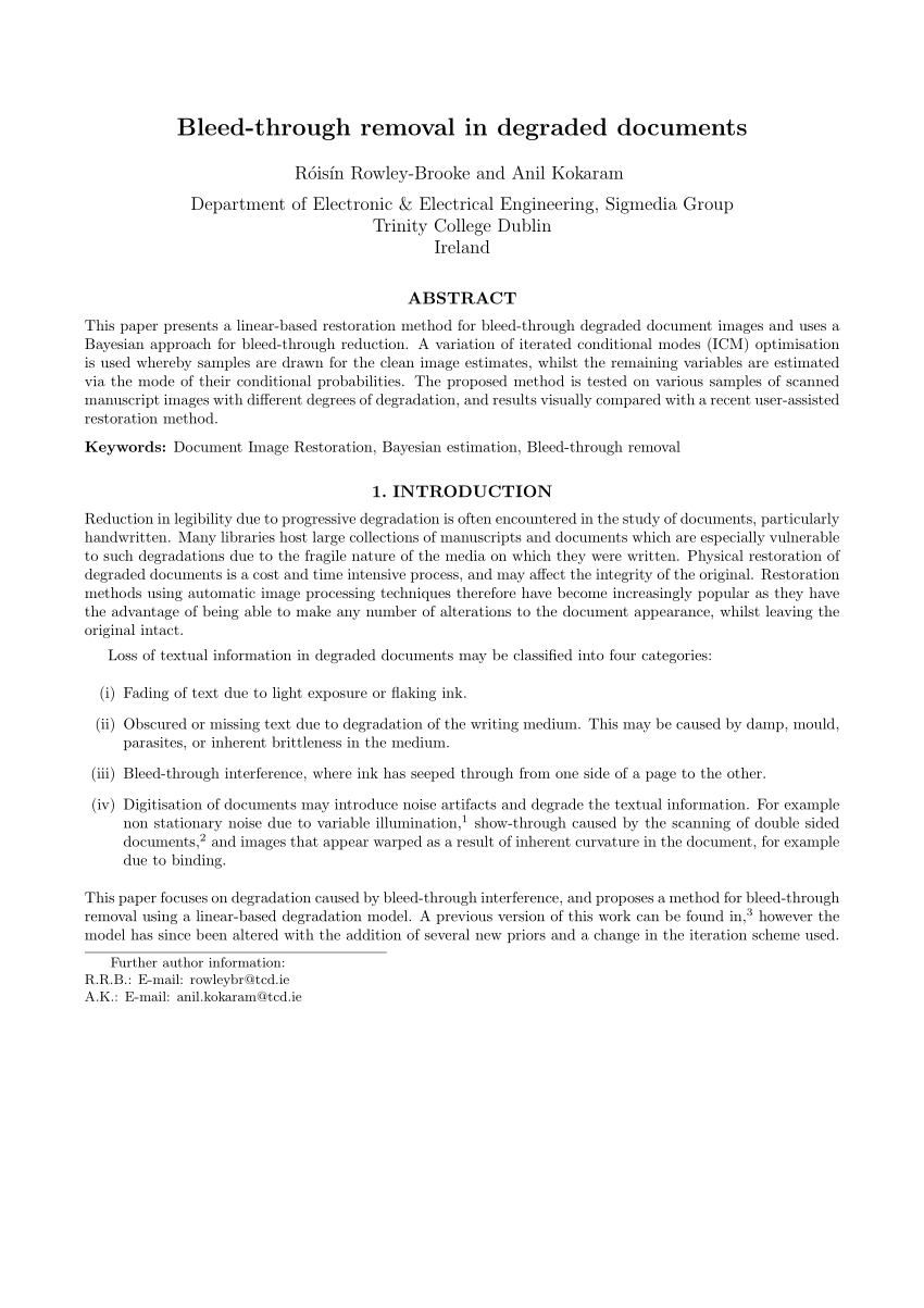 PDF] Manuscript Bleed-through Removal via Hysteresis Thresholding