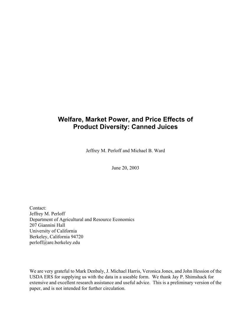 (PDF) Welfare, market power, and price effects of product ...