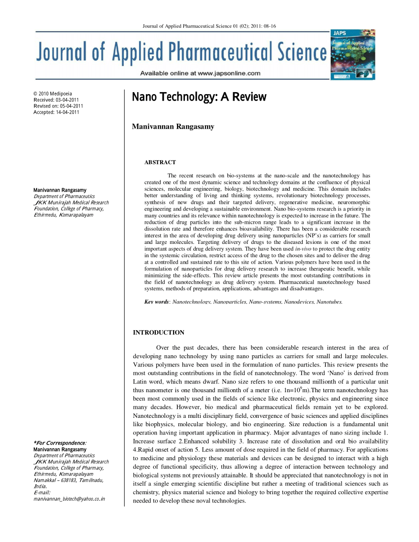 nano technology thesis