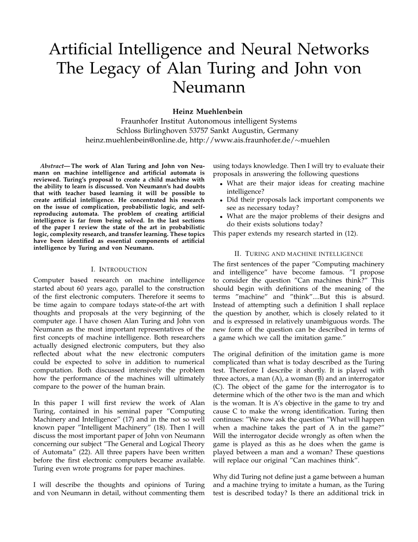 turing test research paper