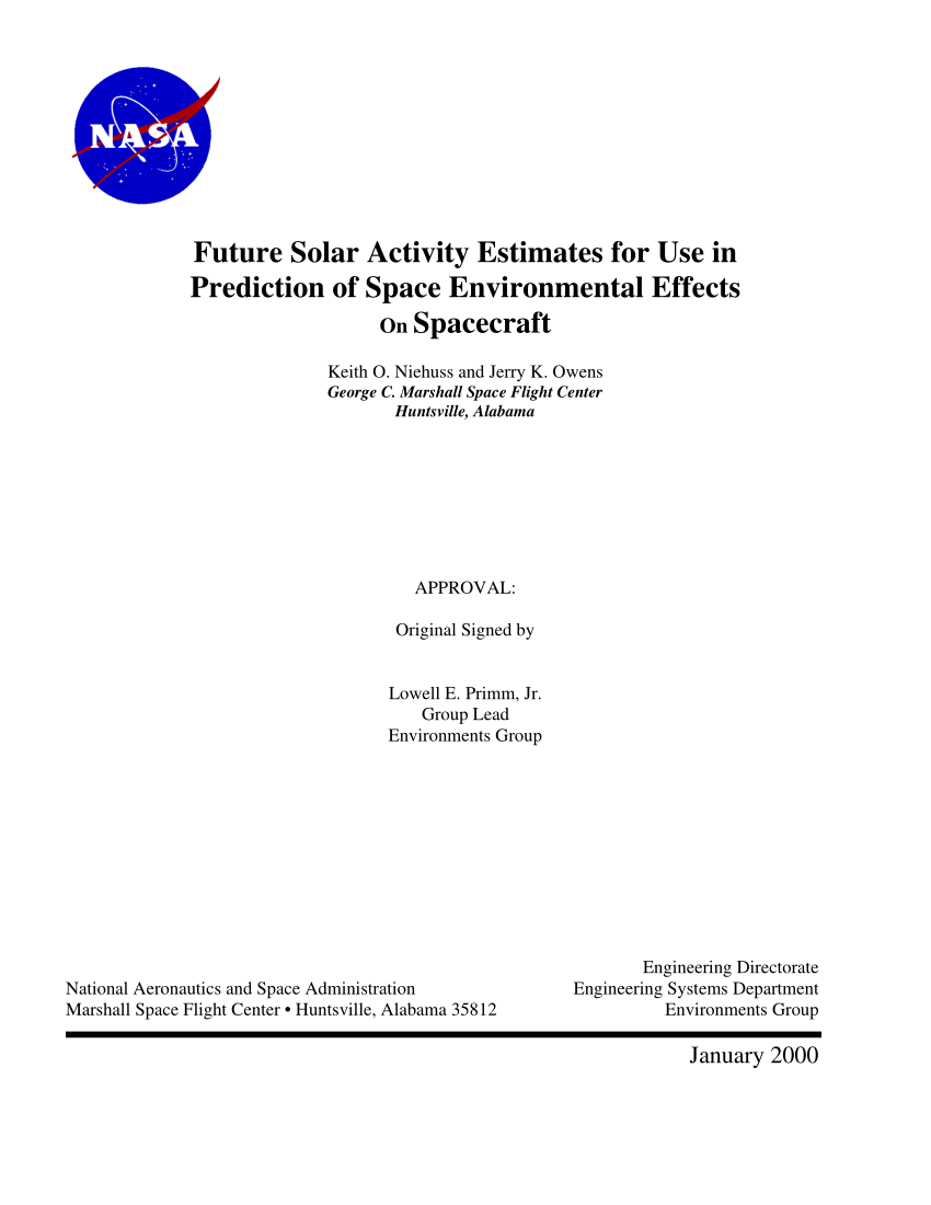 PDF) Future Solar Activity Estimates for Use in Prediction of ...