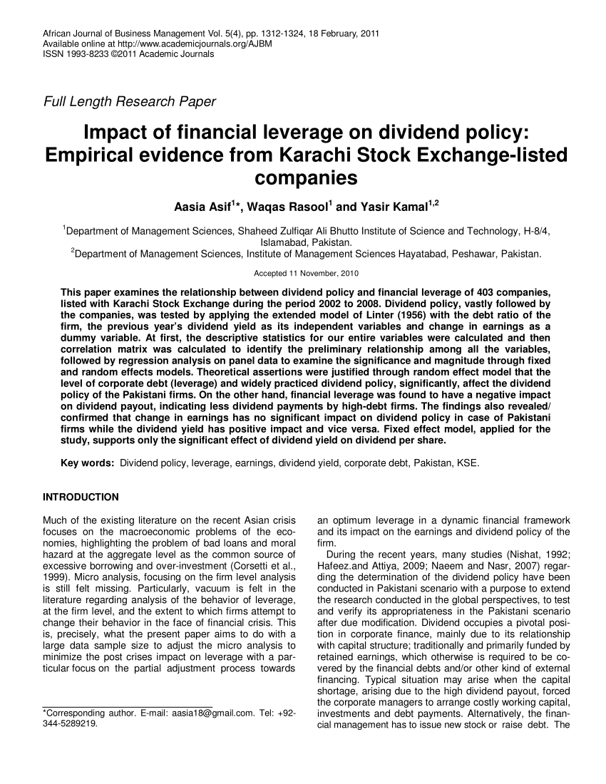 research paper on financial leverage