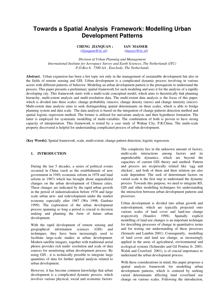 Does urban mixed use development approach explain spatial analysis