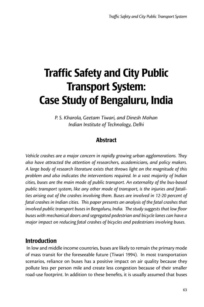 case study on road transport