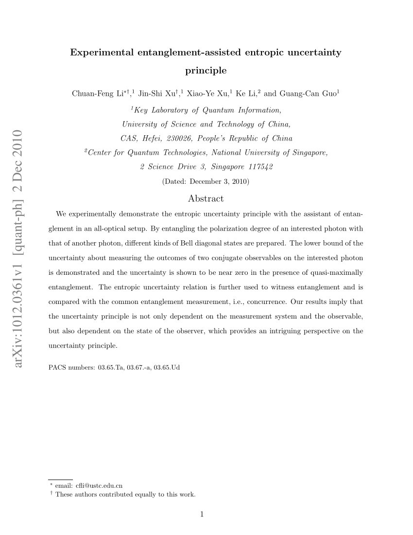 experimental investigation of the entanglement assisted entropic uncertainty principle