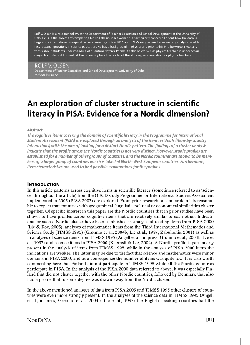 PDF) An exploration of cluster structure in scientific literacy in ...