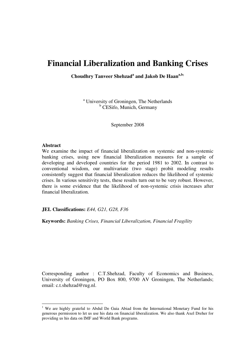 research on banks and financial crises pdf
