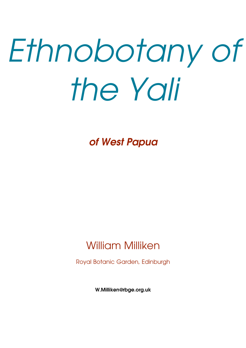 Pdf Ethnobotany Of The Yali