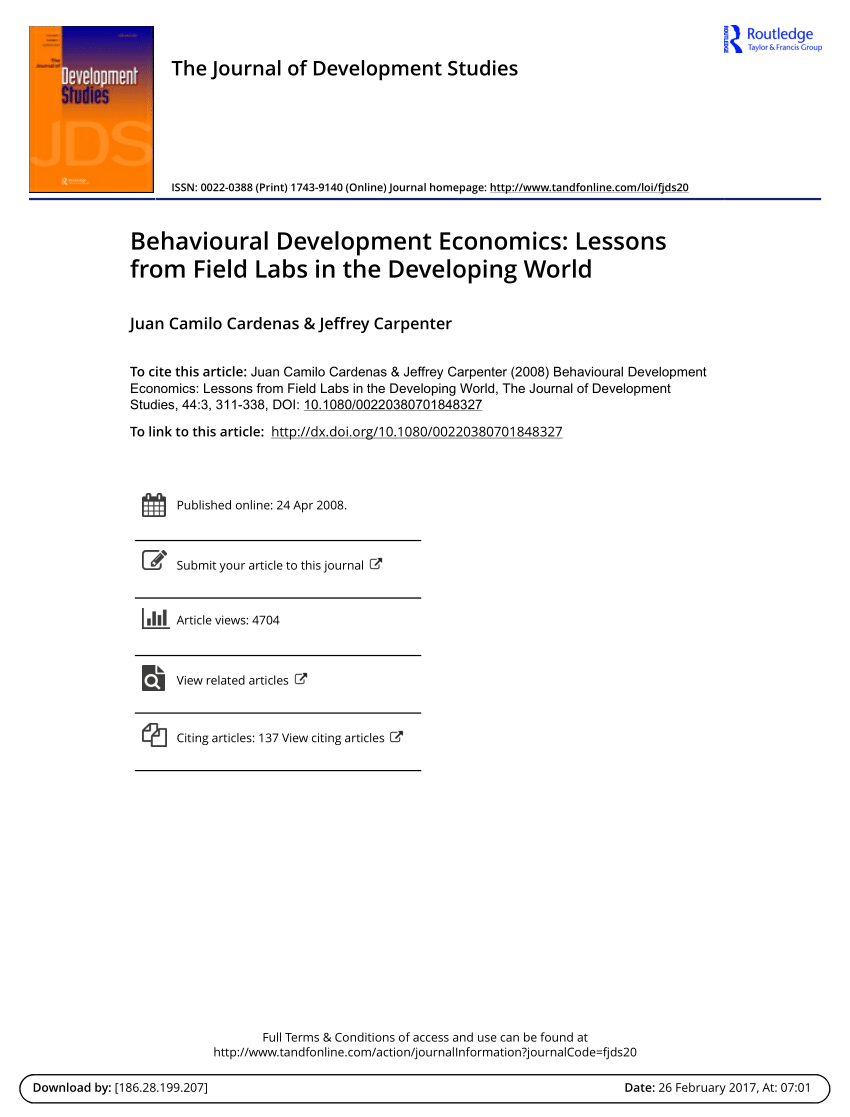 development economics research pdf