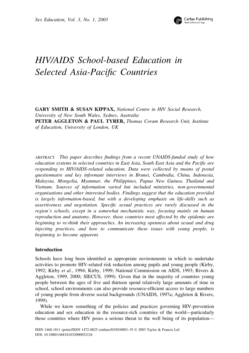 Sex Education In Early Childhood Research Paper - Words