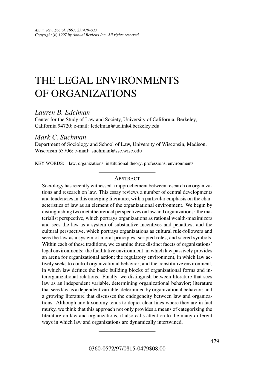 legal environment research paper