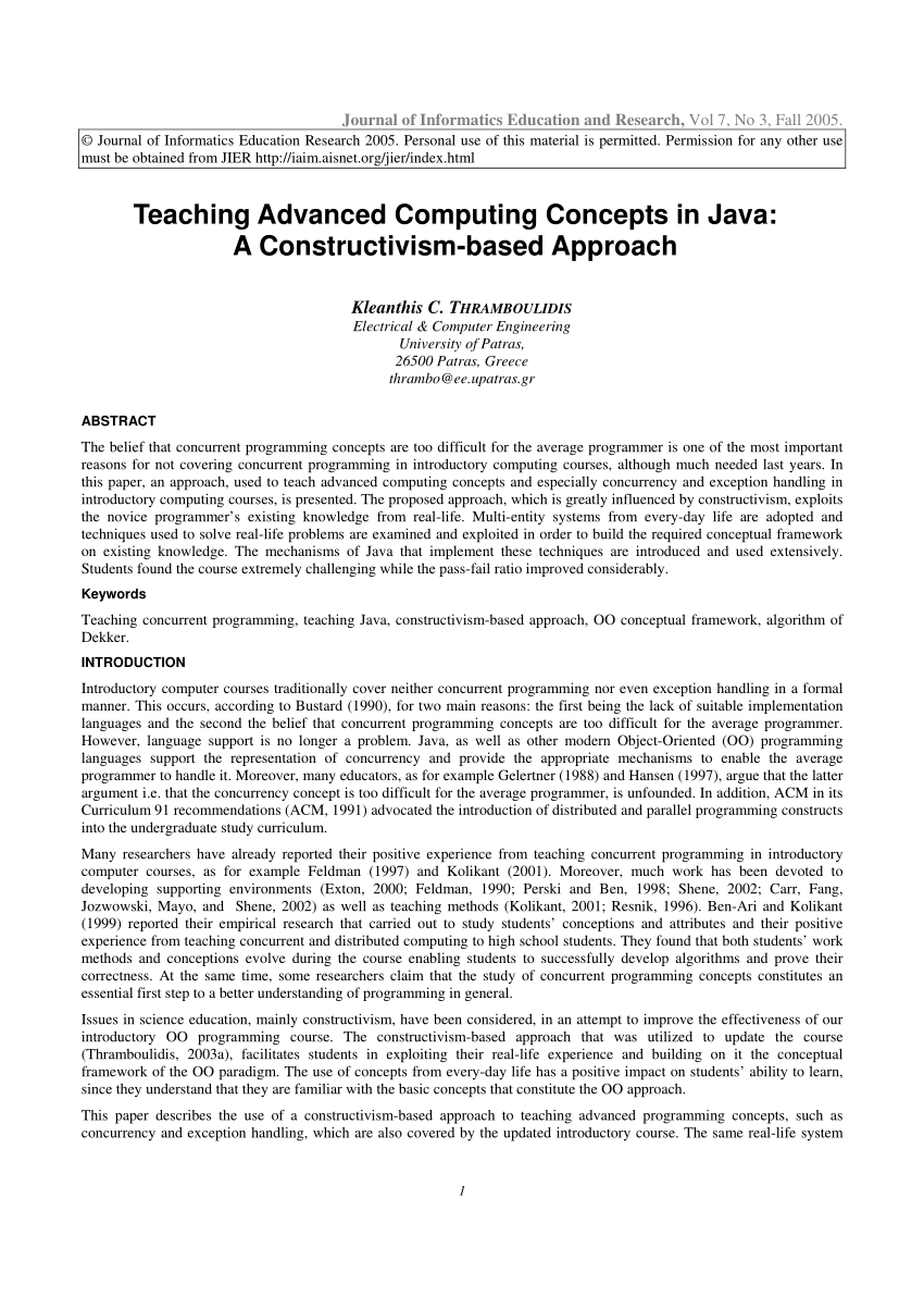 (PDF) Teaching Advanced Computing Concepts in Java: A ...