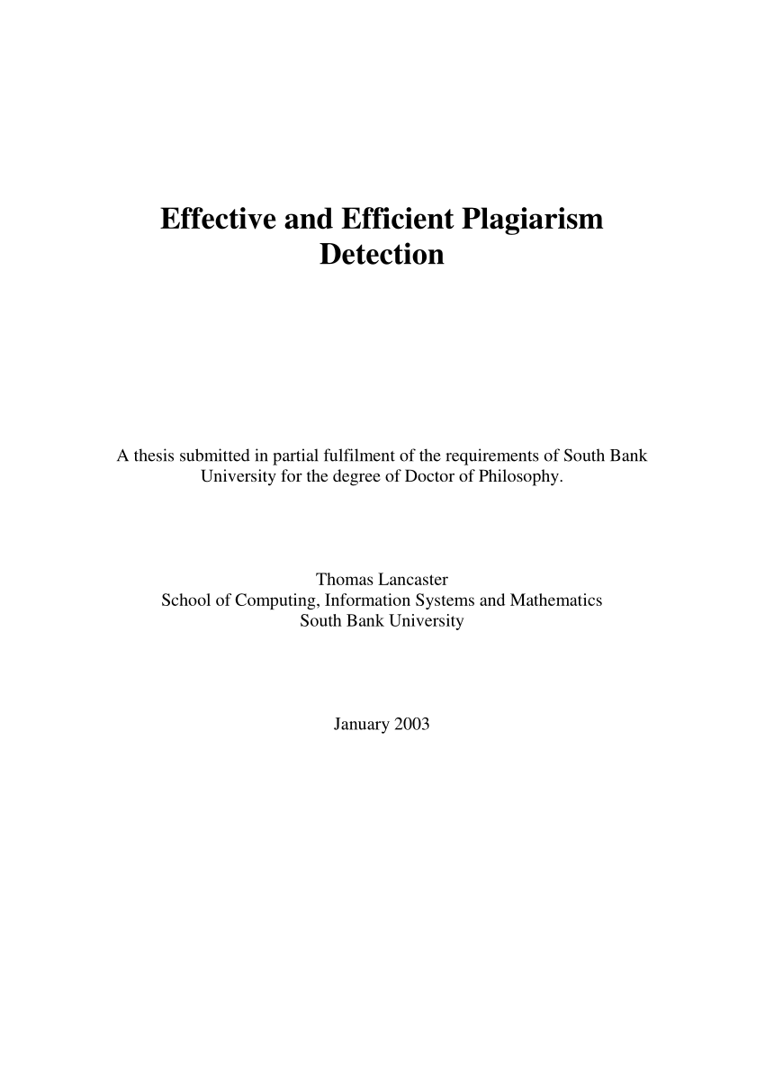 plagiarism detection thesis phd