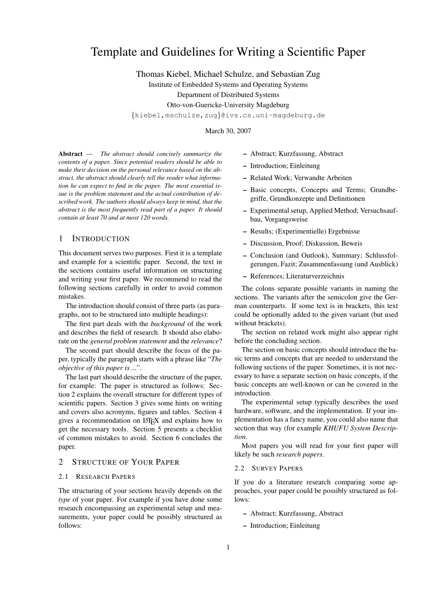 scientific review paper template