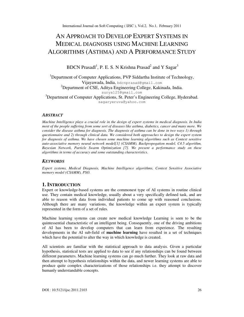 medical diagnosis using machine learning research paper