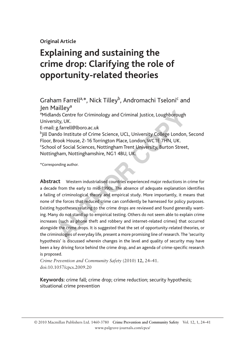 criminology hypothesis examples