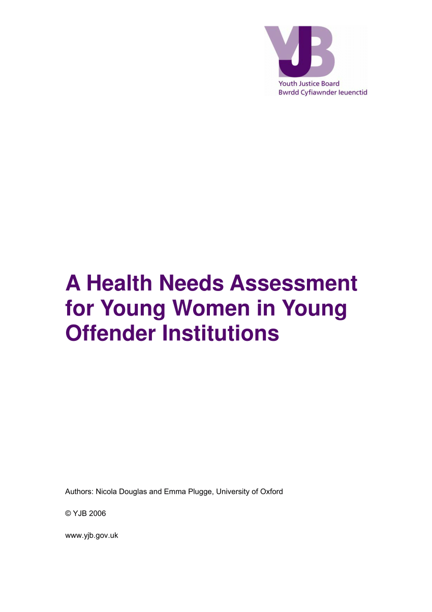 PDF A Health Needs Assessment for Young Women in Young Offender