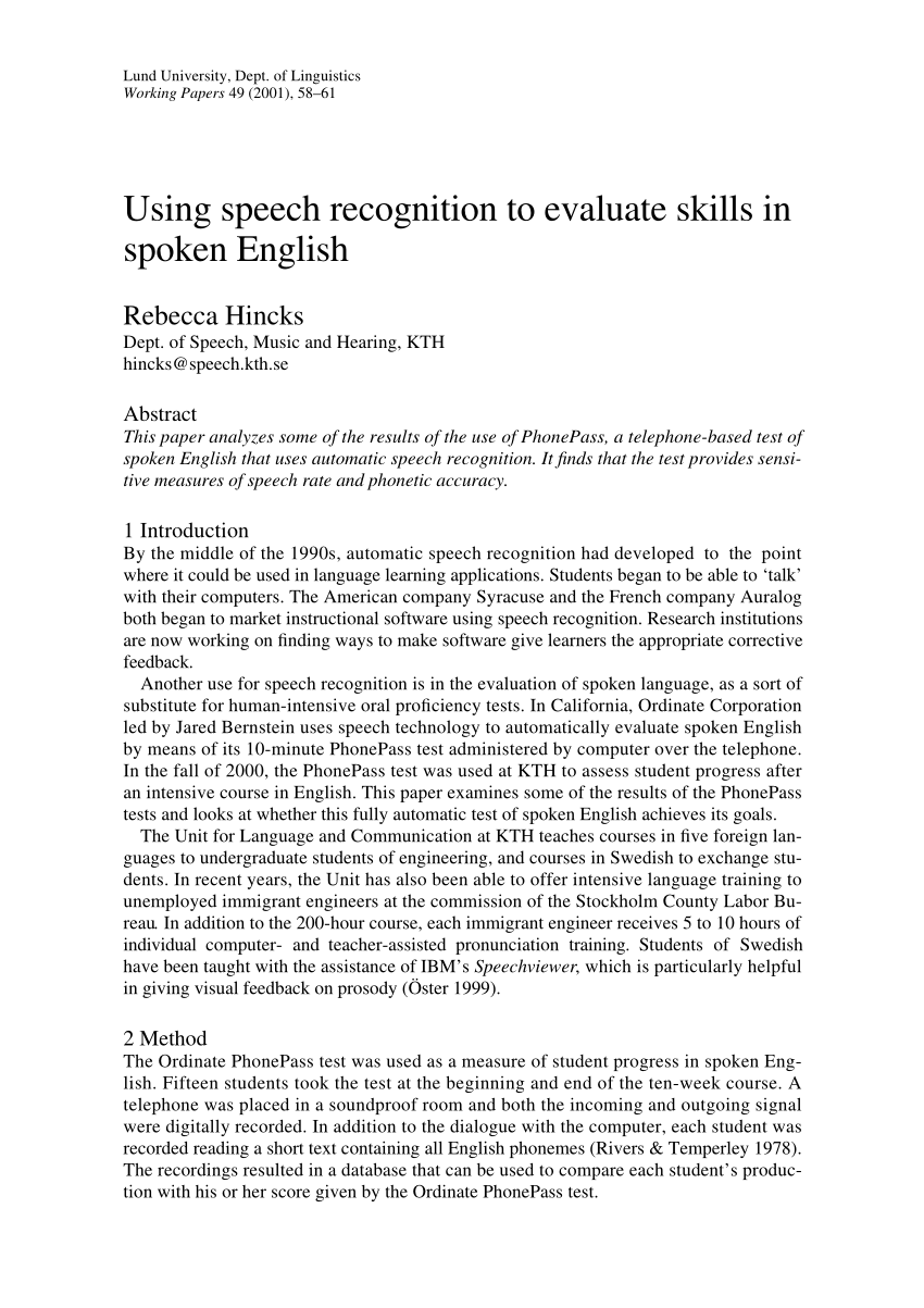 literature survey on speech recognition