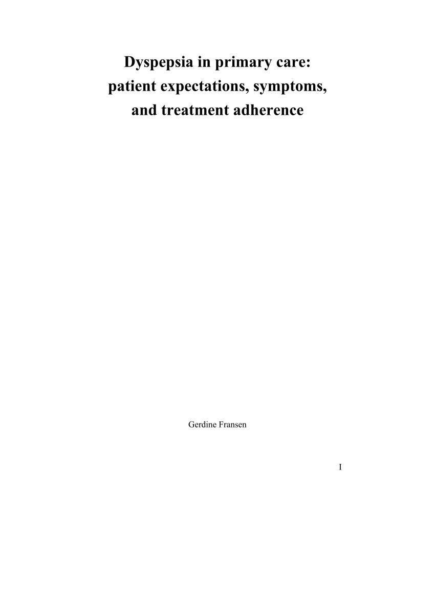 pdf dyspepsia in primary care patient expectations symptoms and treatment adherence