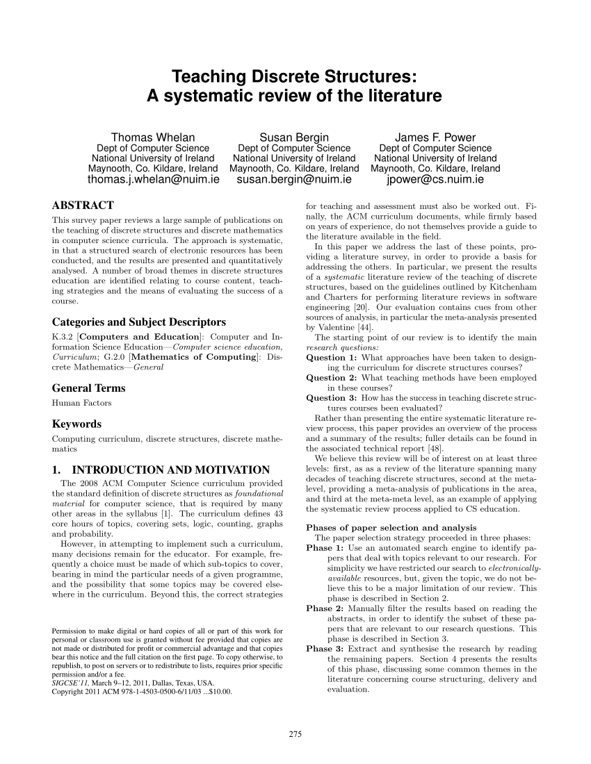 sample of review of literature