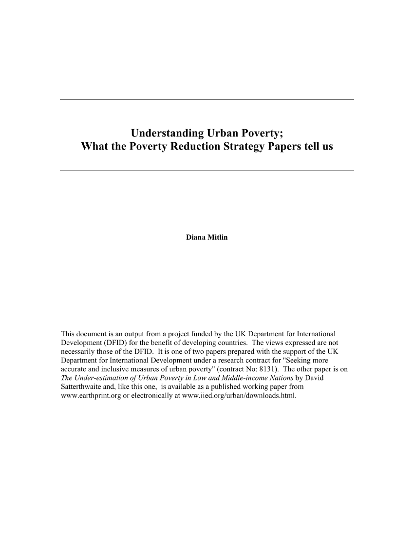 research paper about urban poverty