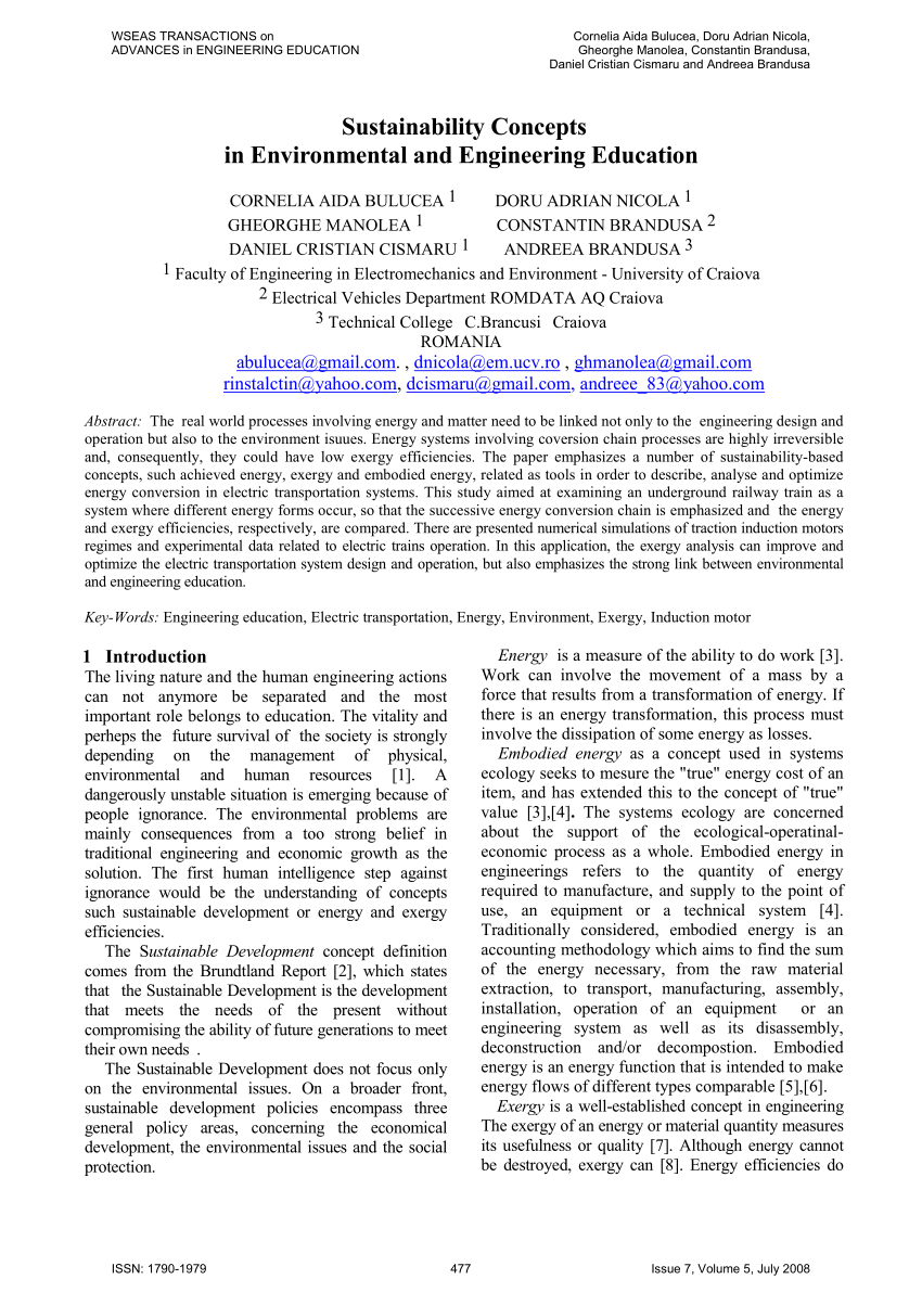 sustainable engineering dissertation