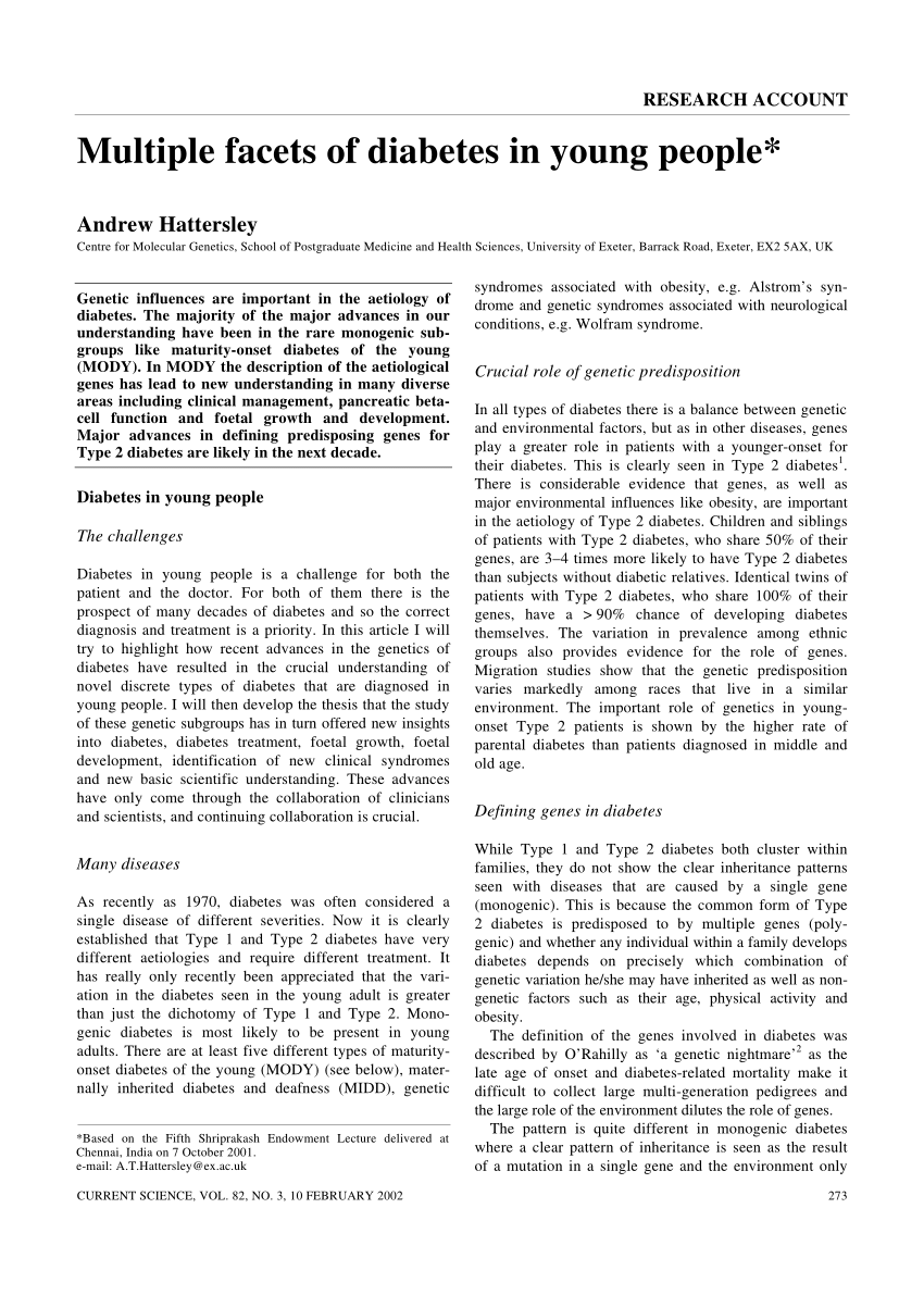 diabetes topics research paper