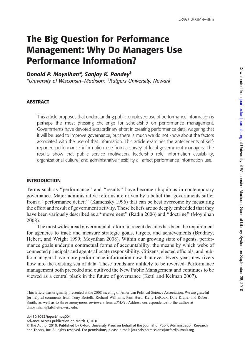 performance management research articles