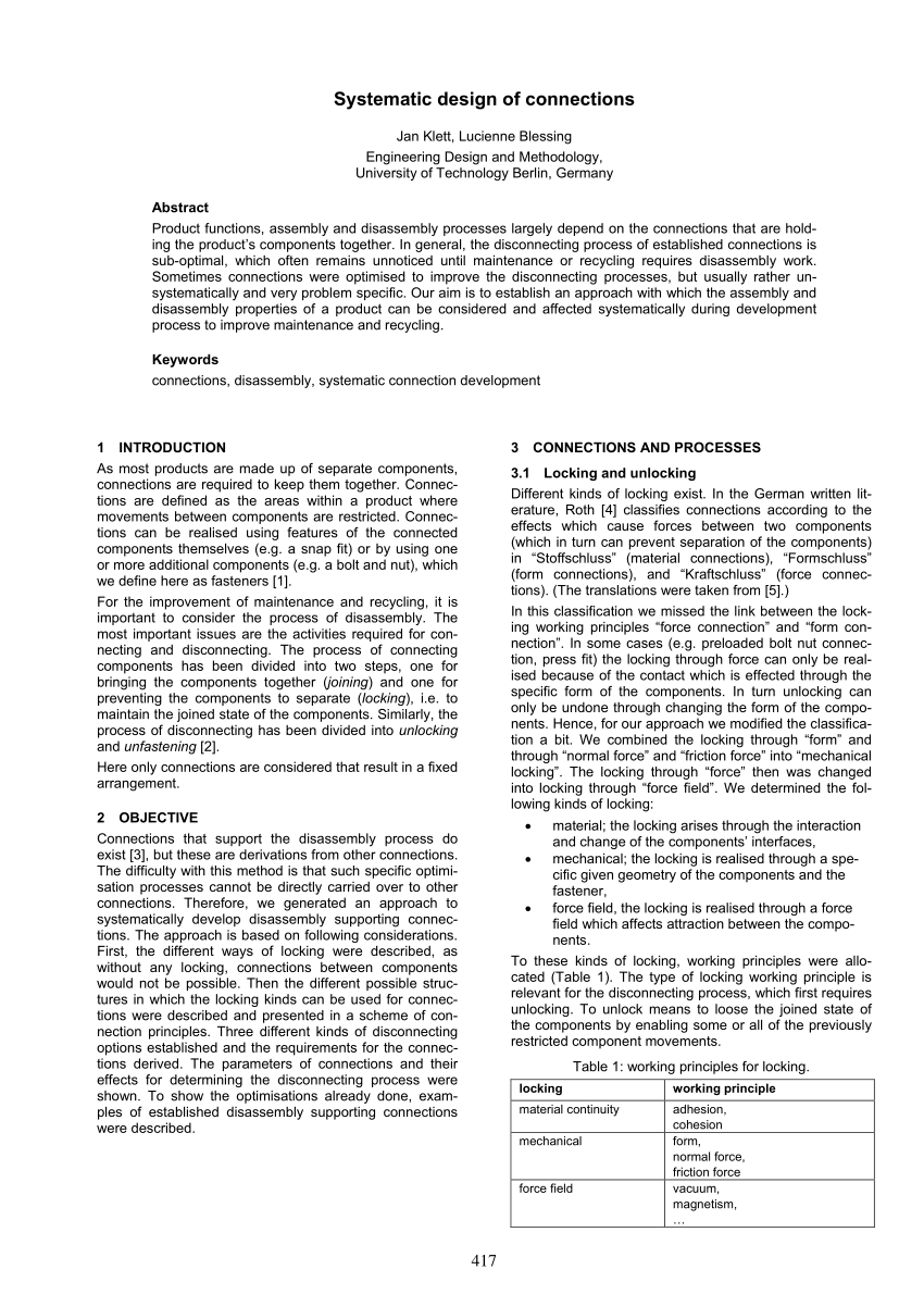 PDF) Systematic design of connections