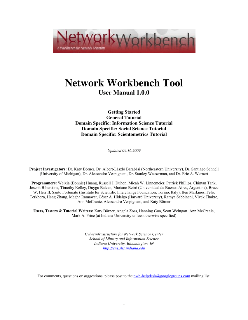 Pdf Network Workbench Tool