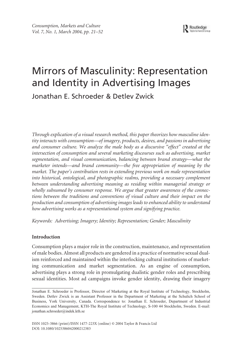 PDF) Man with Capital M: masculinity ideals (re)constructed in  pharmaceutical marketing