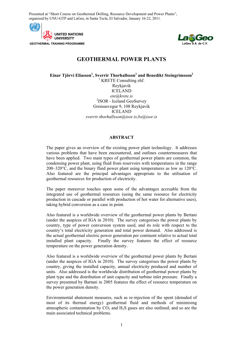  PDF GEOTHERMAL POWER PLANTS