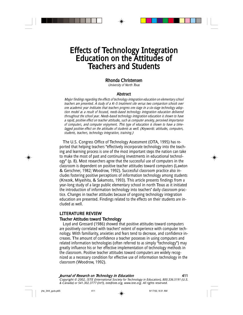 research paper about technology integration