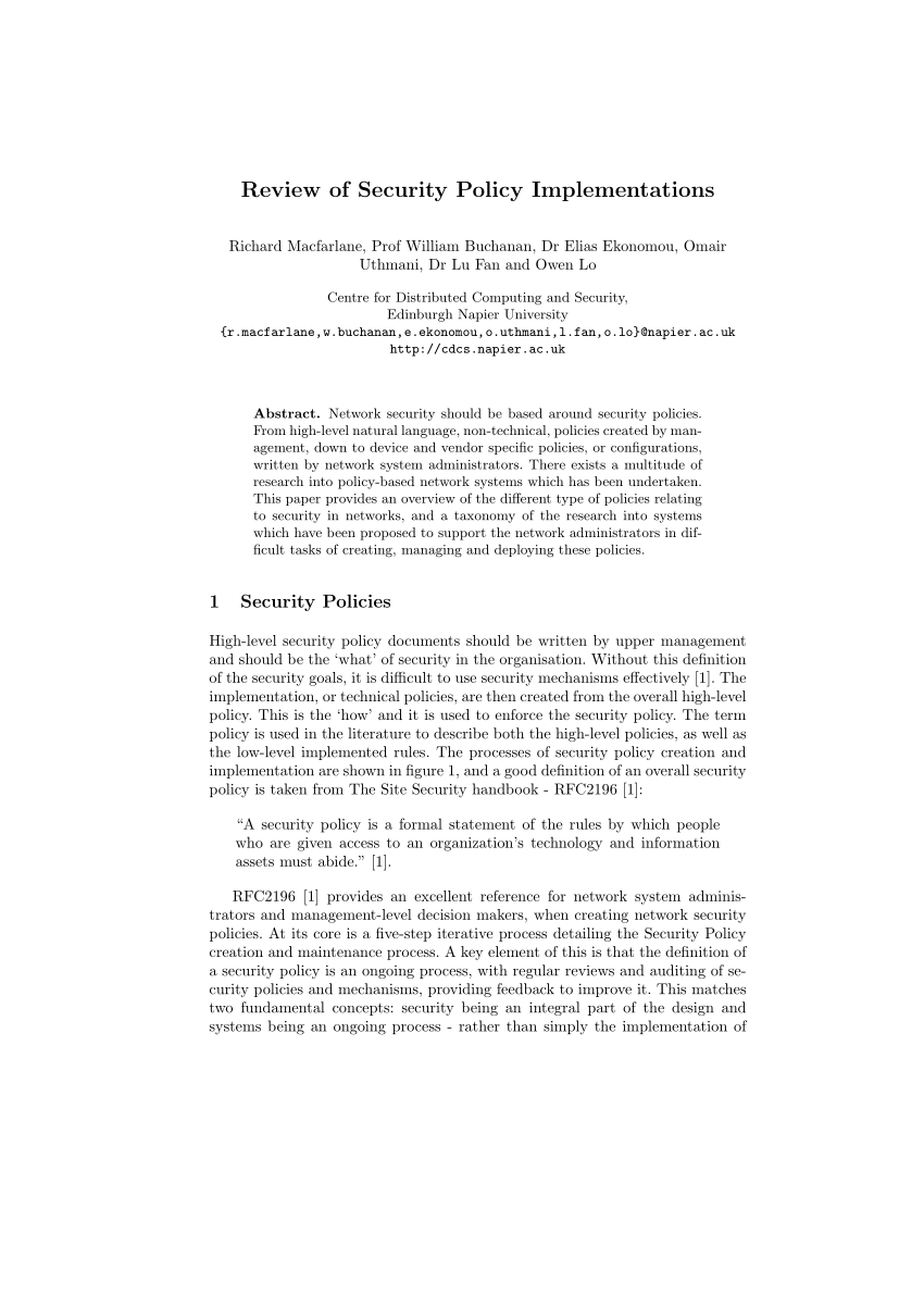 research paper on security policy