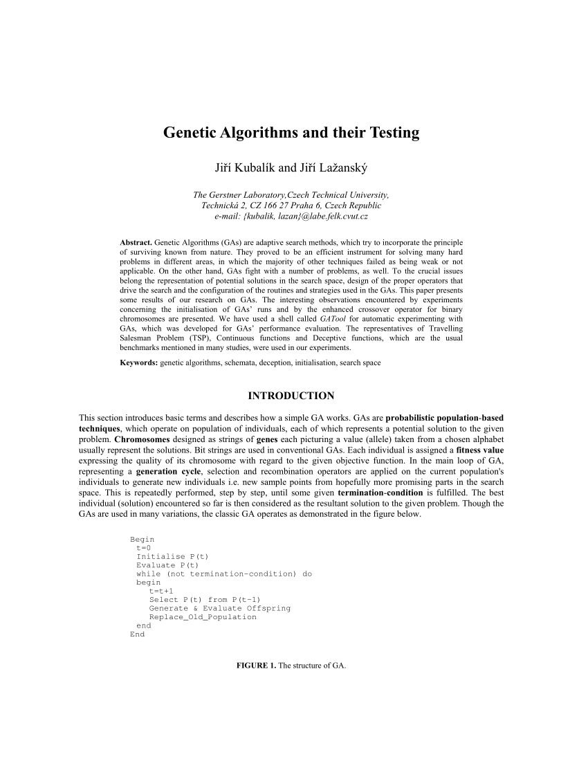 genetic algorithm research paper pdf