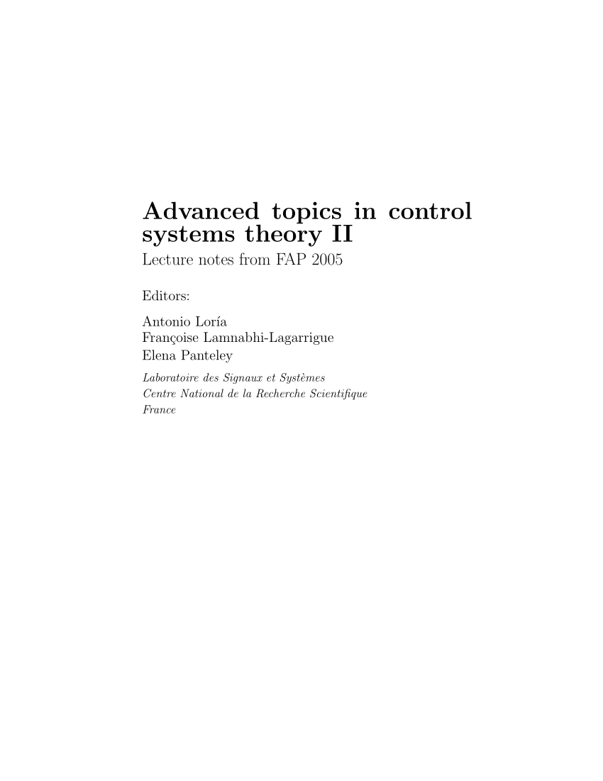 latest research topics in control systems