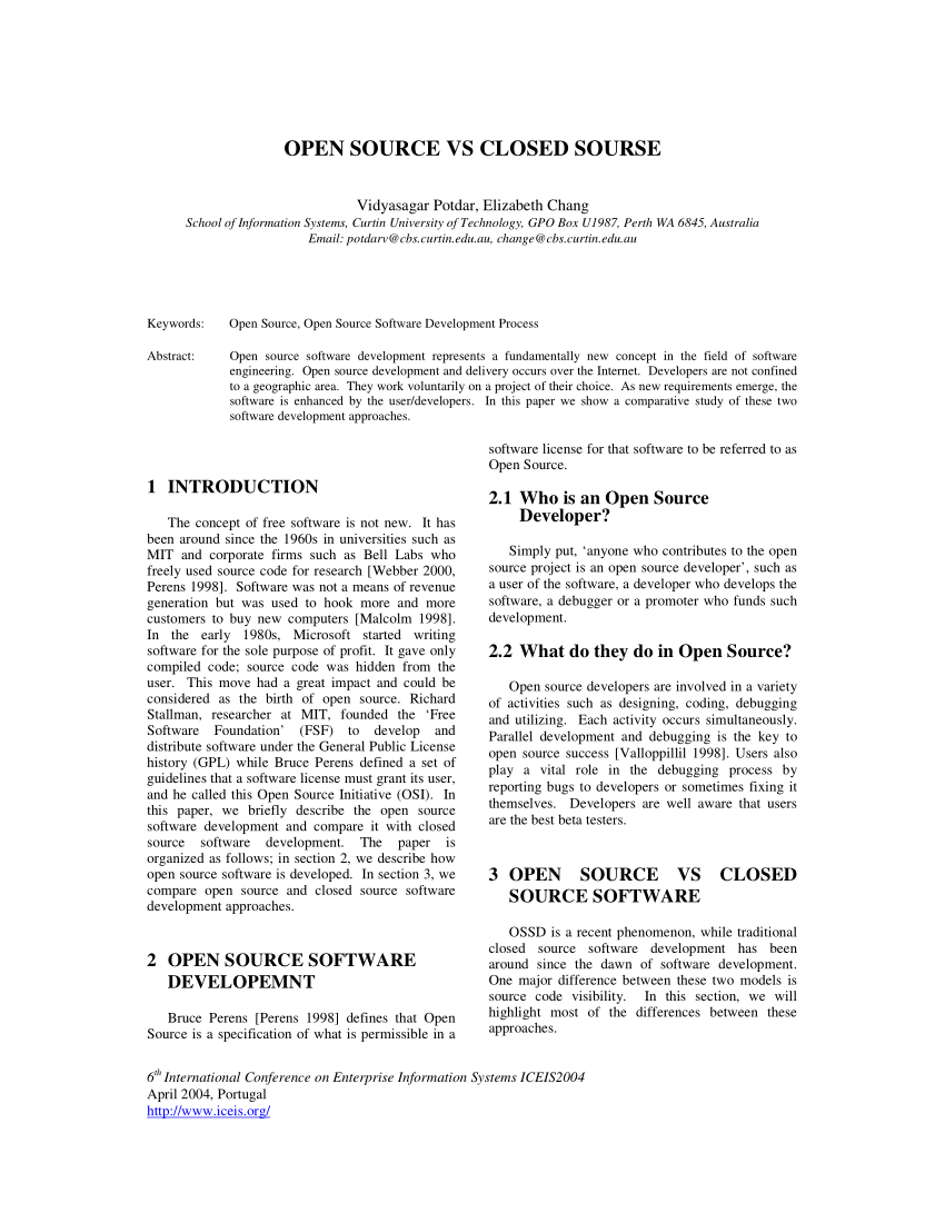 PDF OPEN SOURCE VS CLOSED SOURSE