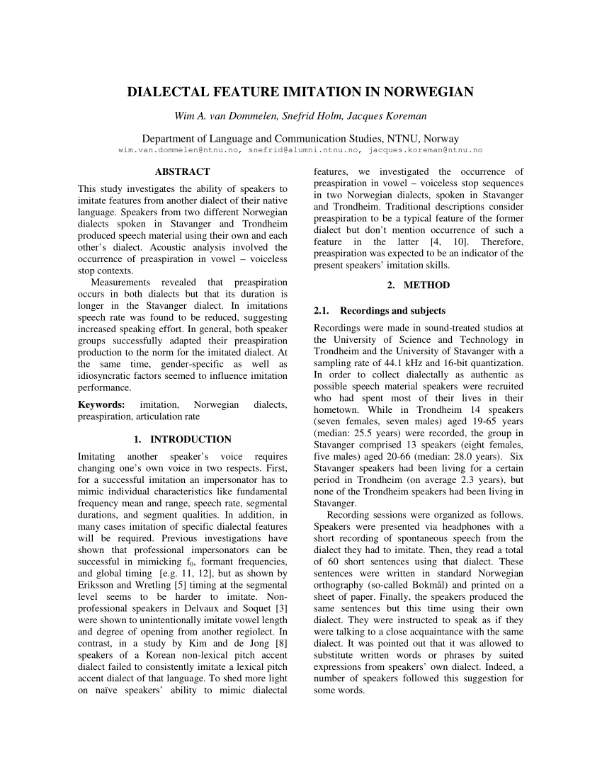 PDF) The Influence of Ambient Speech on Adult Speech Productions through  Unintentional Imitation