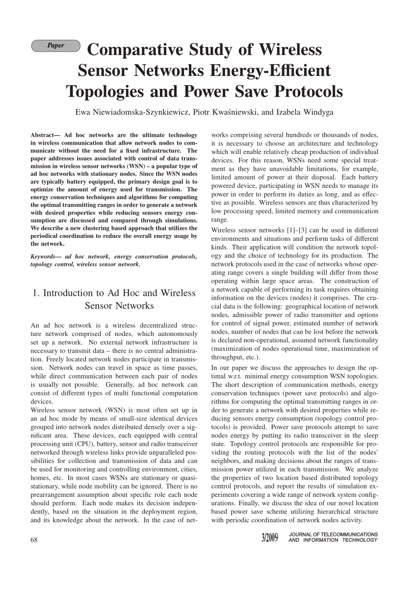 research paper on sensor network