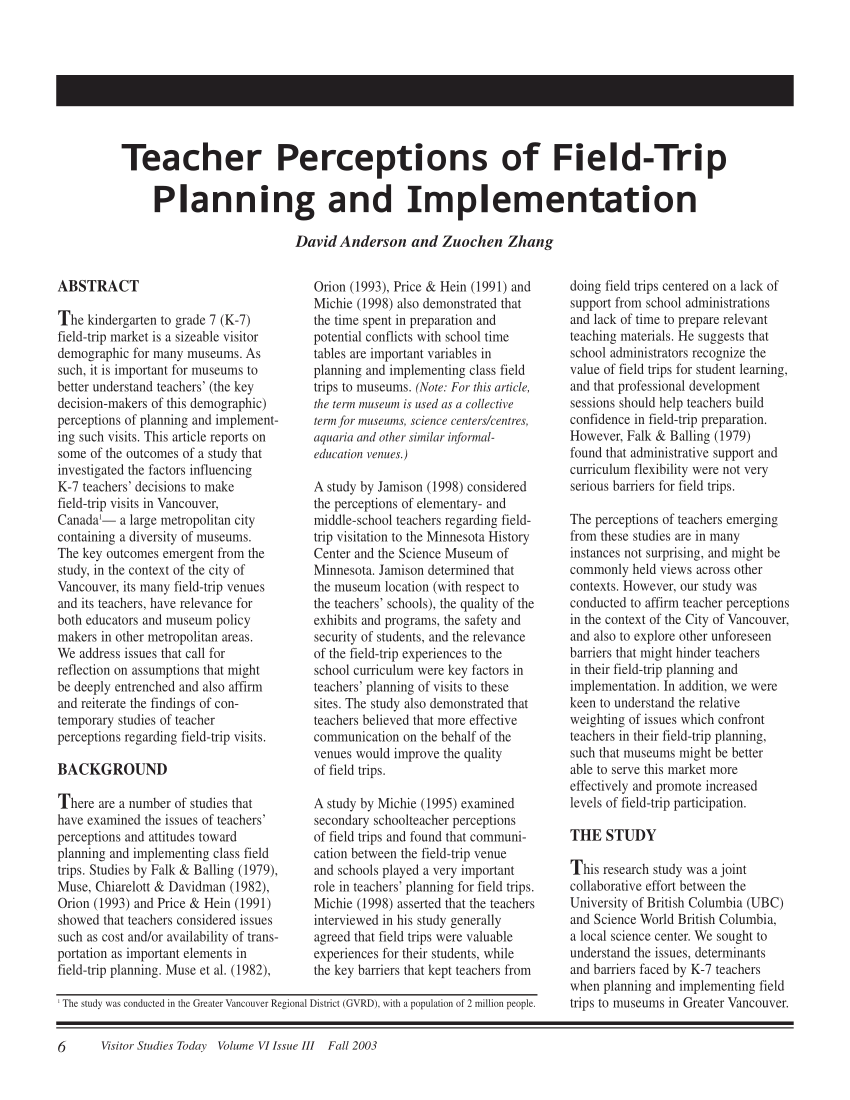 importance of field trip in education essay