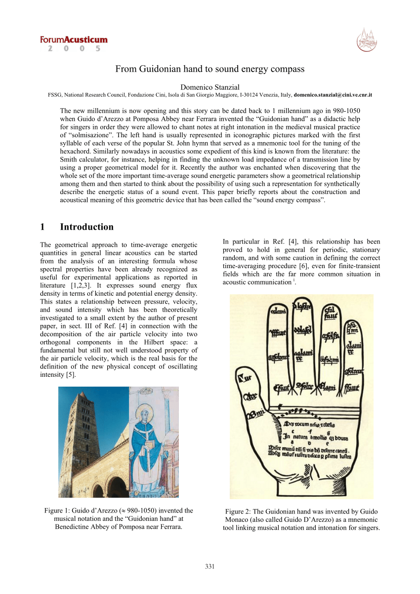 PDF From Guidonian hand to sound energy compass