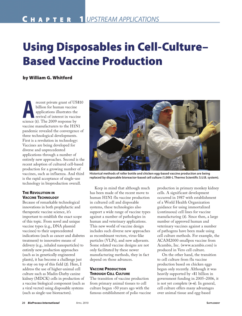 PDF) Using Disposables in Cell-Culture–Based Vaccine Production