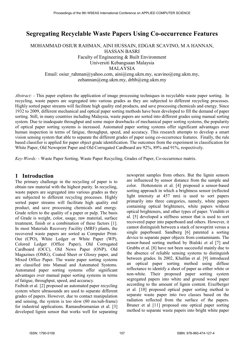 research paper about waste segregation