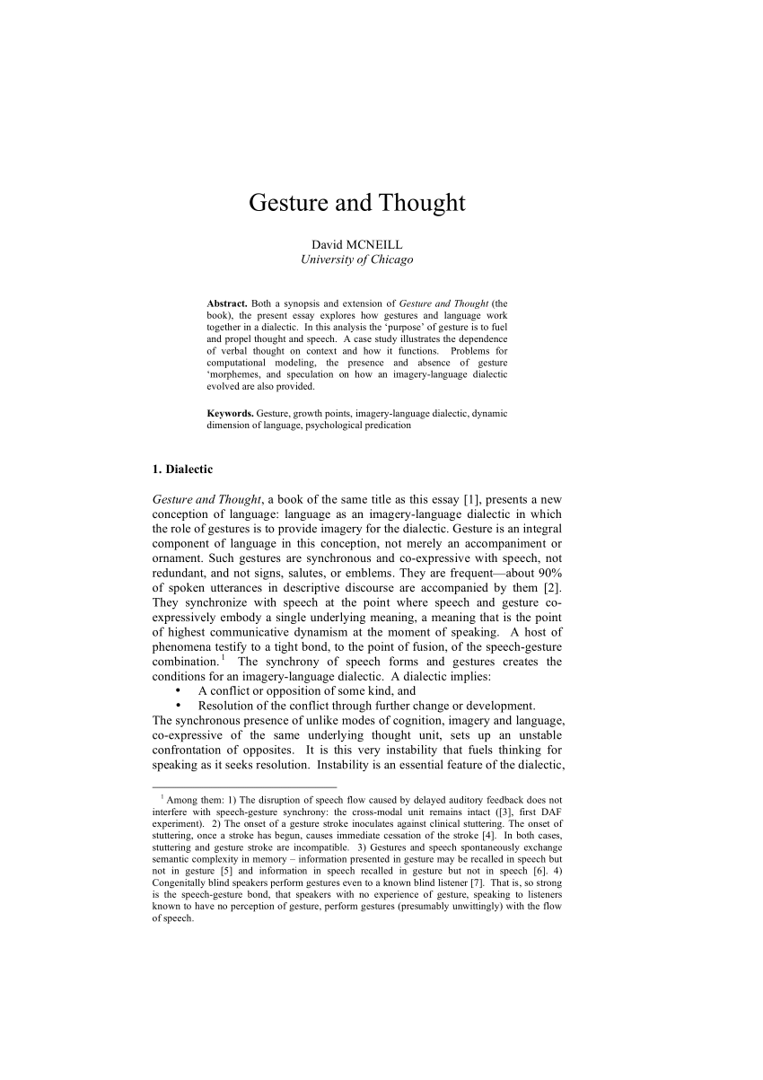 PDF) Gesture and Thought