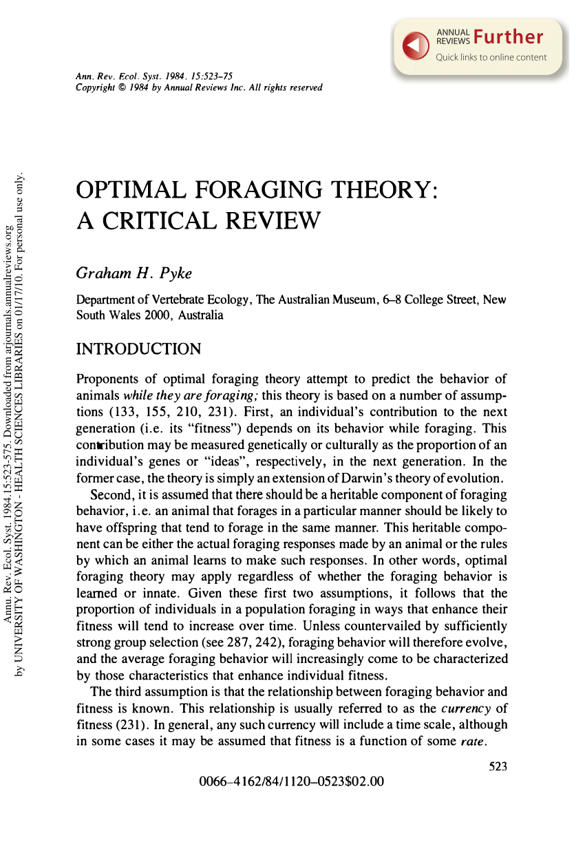 PDF) Departure time versus departure rate: How to forage optimally