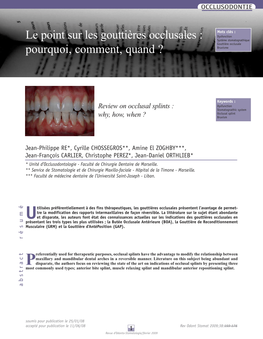Orthèses Orales, PDF, Dentiste