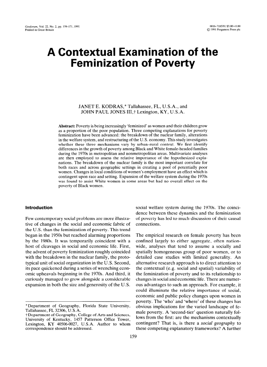 feminization of poverty essay